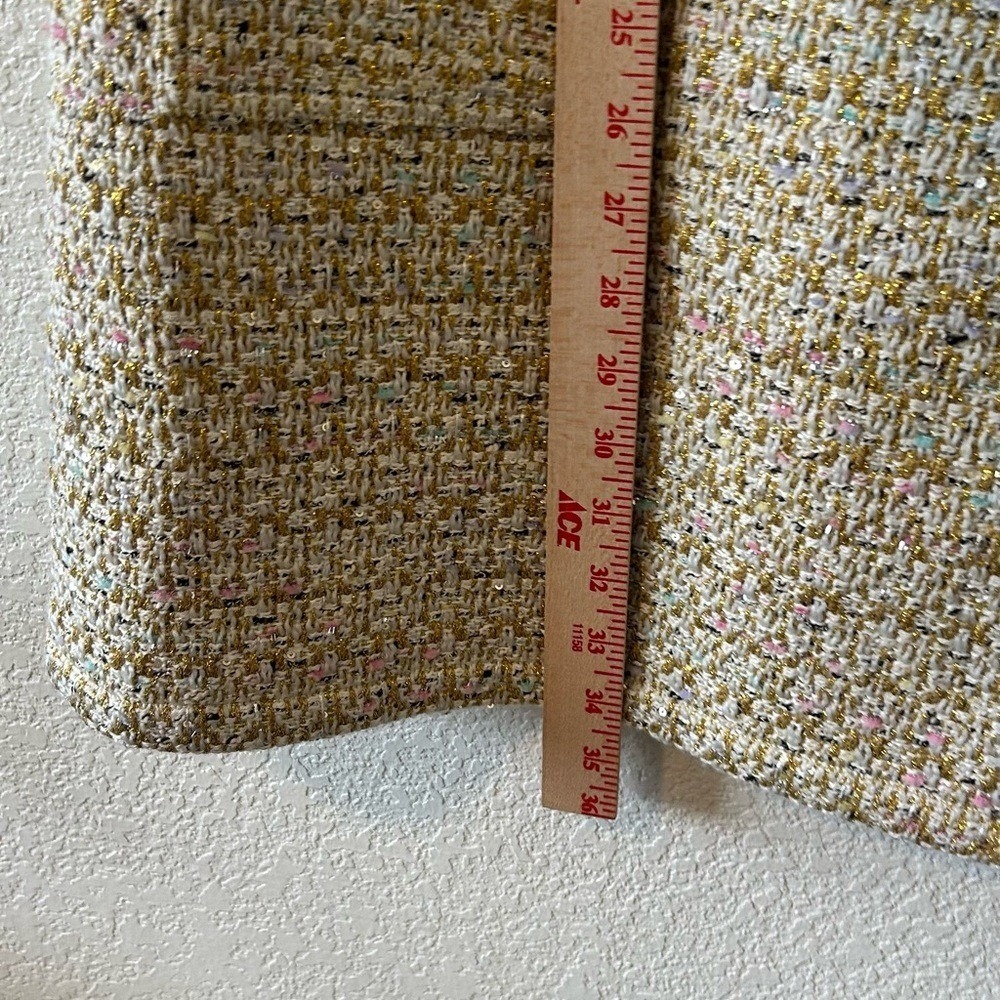 Julie Brown NWT Tweed Shift Dress –Ivory Textured Sleeveless Mini Sz 10 - Picture 6 of 12